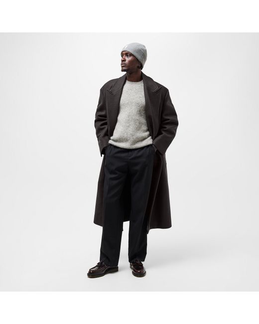 AMI Black Manteau Structured Overcoat for men