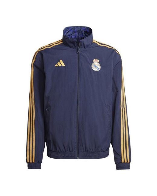 Adidas Blue Real Madrid Anthem Jacket 2023/2024 Adults for men
