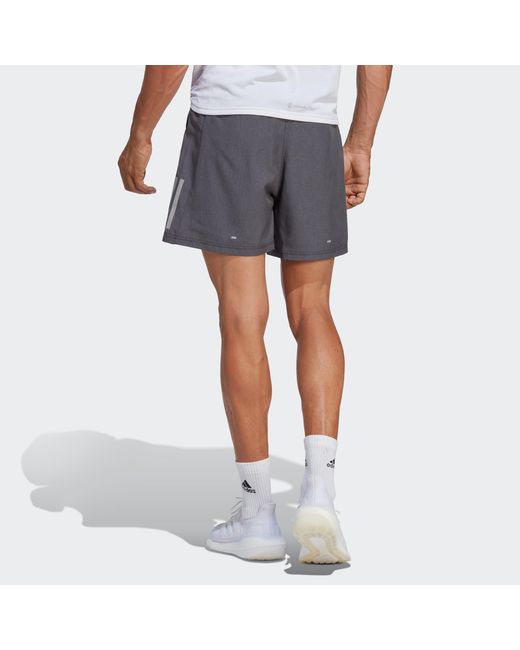 Adidas Gray Own The Run Heather Shorts for men
