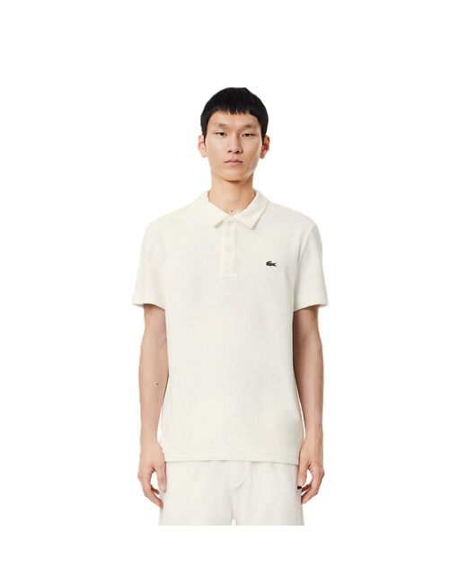 Lacoste White Slim Fit Short Sleeve Polo Shirt for men