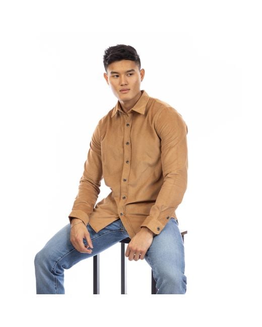 Peter Werth Brown Bicknell Long Sleeve Plain Shirt for men