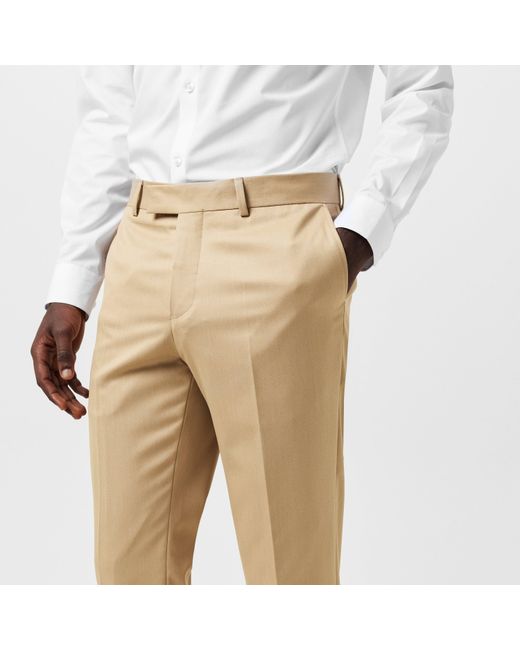 Twisted Tailor Natural Ellroy Slim Fit Trousers for men