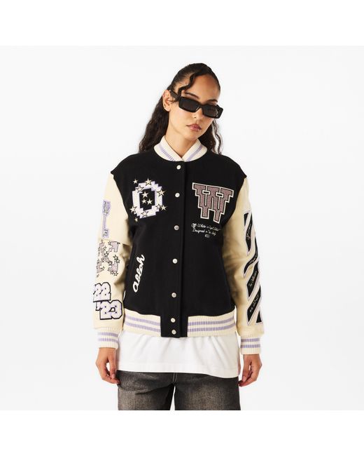 Off-White c/o Virgil Abloh Black Technical Fabric Metal Zip Bomber Jacket