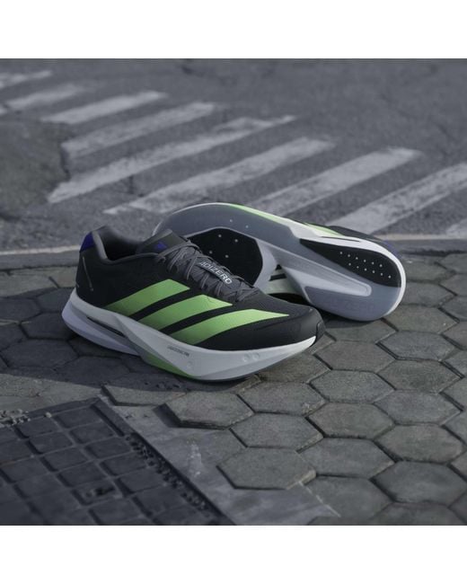 Adidas Green Adizero Boston 13 Road Running Shoes for men