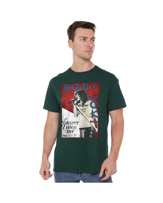 BON JOVI Green 86 Tour T Shirt for men