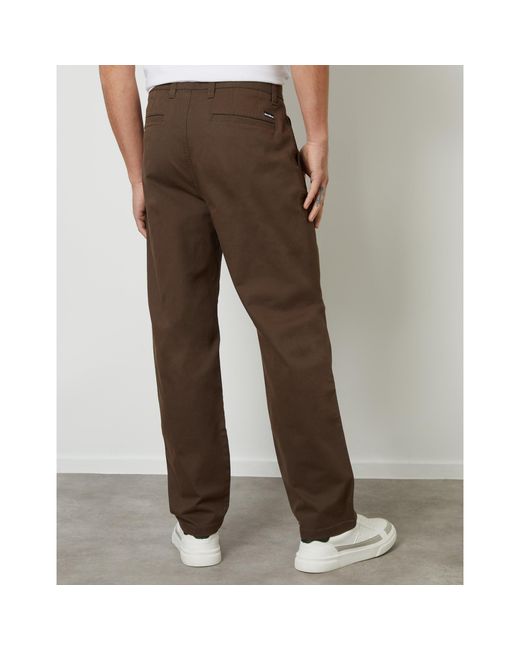 Threadbare Brown Fog Tailored Fit Chinos for men