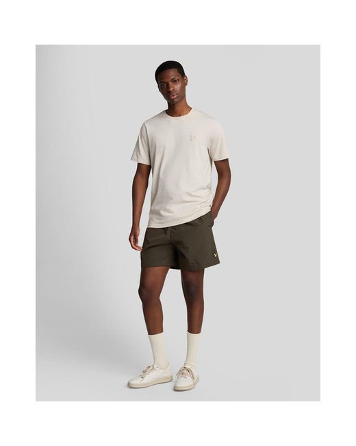 Lyle & Scott Green Plain Swim Shorts for men