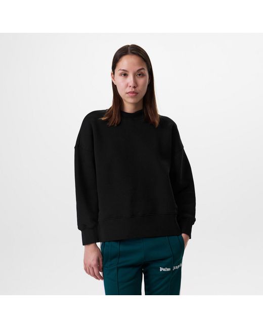 Palm Angels Black Classic Curved Logo Crew-neck Sweater