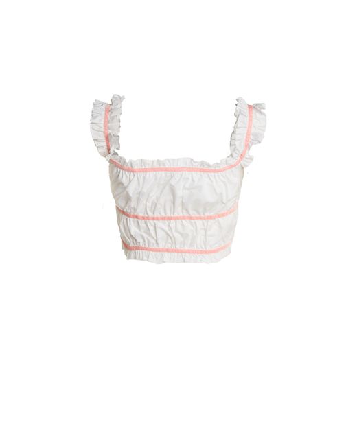 Collective The Label White Lace-Up Crop-Top