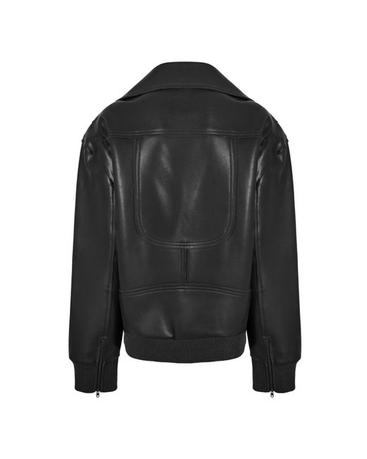 Norma Kamali Black Moto Bomber Jacket