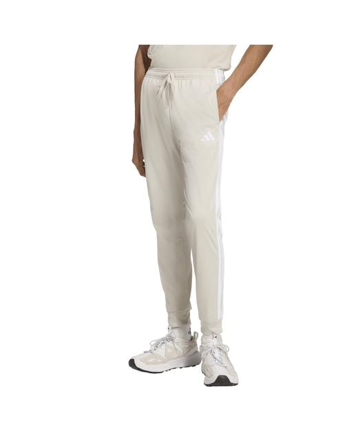 Adidas Gray 3-Stripes Tricot Tapered Joggers for men