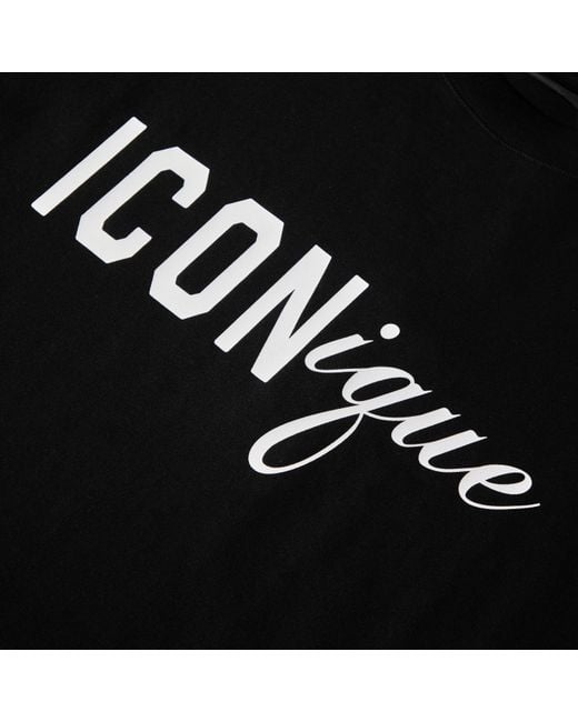DSquared² Black Oversized T-Shirt for men