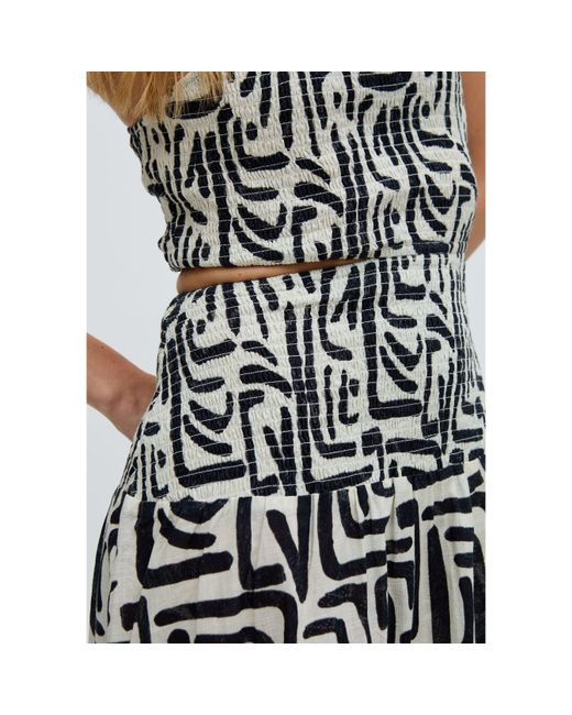 Raffya White Jazz Jersey One Shoulder Warhol Print Midi Dress