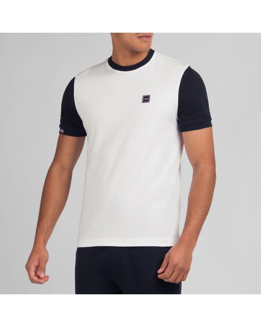 Eden Park White Colour-Block T-Shirt for men