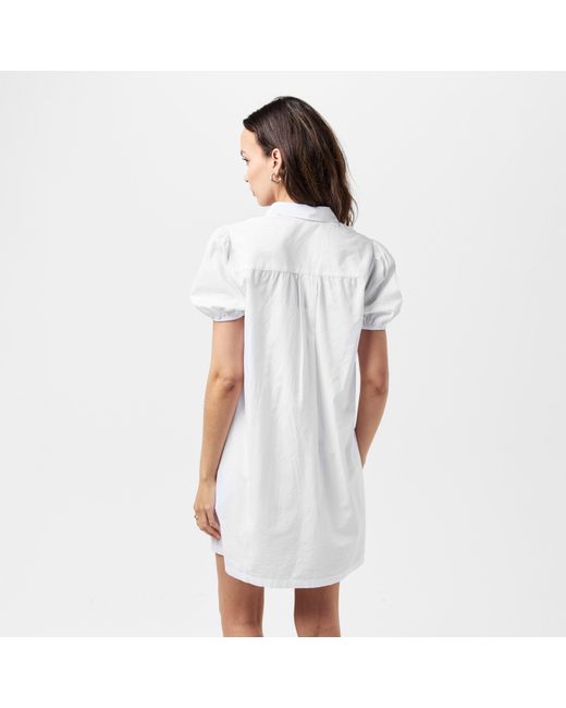 French Connection White Cambria Shirt Mini Dress