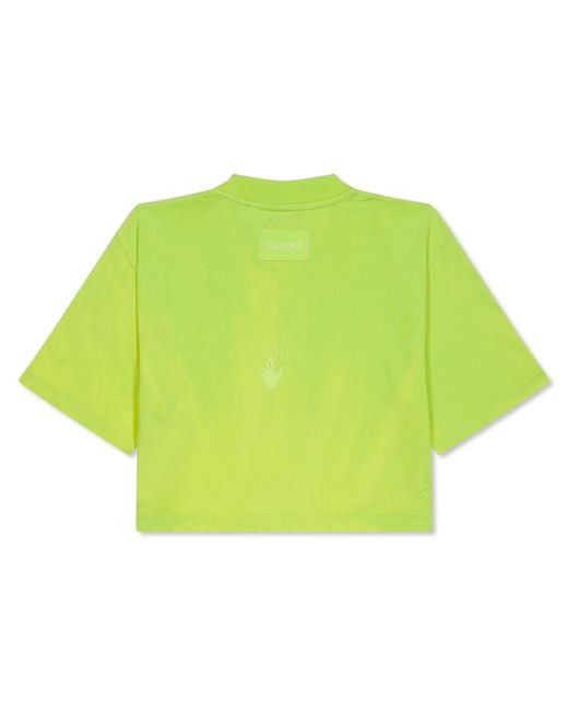 Off-White c/o Virgil Abloh Green Printed Cotton Oversized T-Shirt