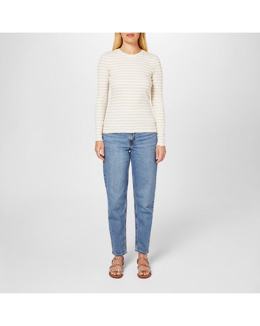 SELECTED White Anna Long Sleeve T-Shirt