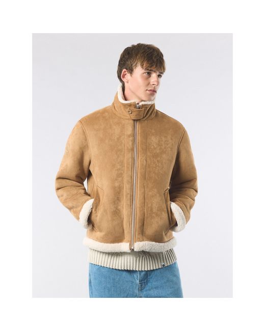 Pretty Green Yellow Ashcroft Flight Insulating Aviation-Inspired Shearling Jacket for men