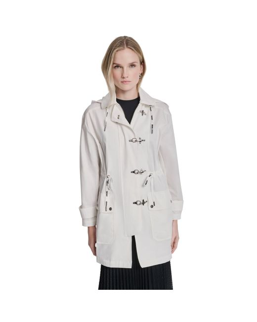 DKNY Gray Rain Anorak Jacket