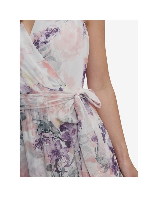 Gina Bacconi Multicolor Charly Long Printed Sleeveless Dress
