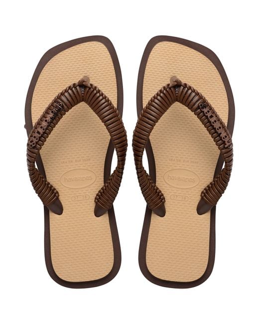 Havaianas Brown Top Sqr Fusion Boho Flip Flops