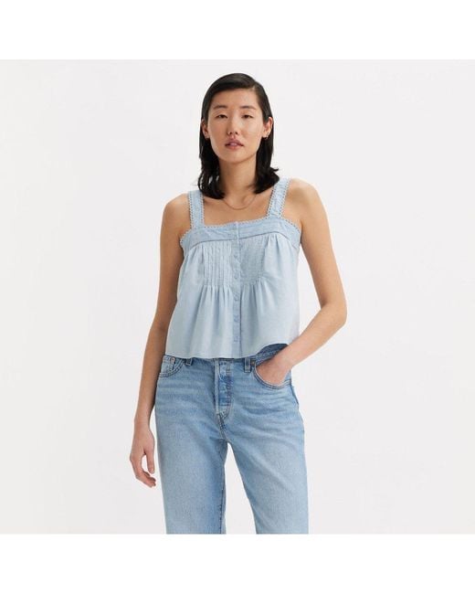 Levi's Blue Cici Tank Woven Cami Vest