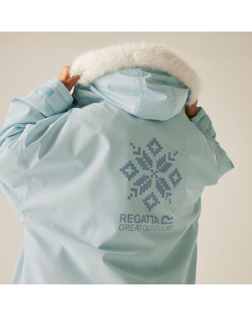 Regatta Blue Adults Waterproof Quick-Drying Fleece-Lined Changing Robe