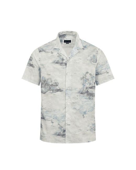 Eden Park Gray Shirt With Exclusive Palm Trees Print for men