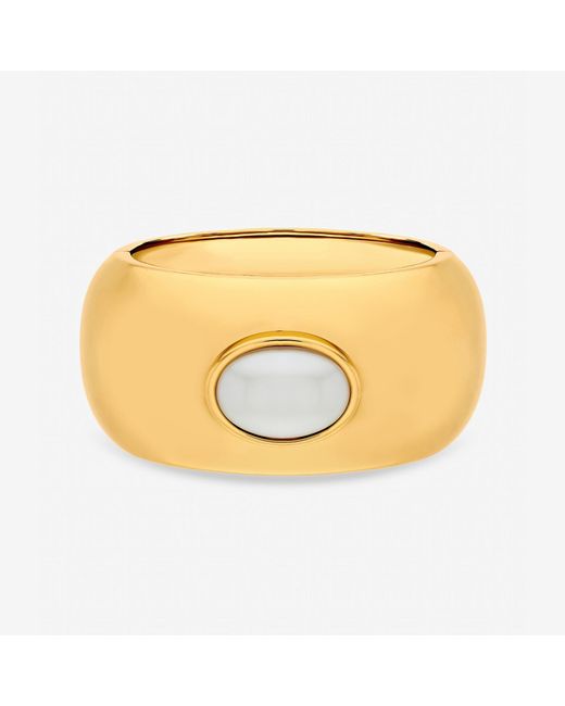 Mood Metallic Plated And Pearl Statement Cuff