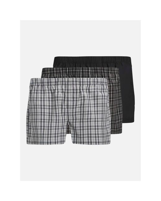 Jack & Jones Black 3-Pack Milano Woven Boxers for men