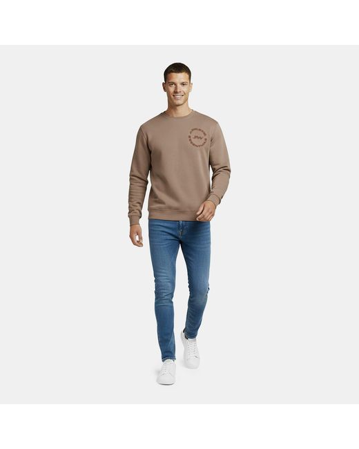 Jack Wills Natural Boucle Cotton Long Sleeve Oversized Fit Crew Sweatshirt for men