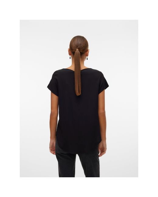 Vero Moda Black Bella Short-Sleeve Regular Fit T-Shirt