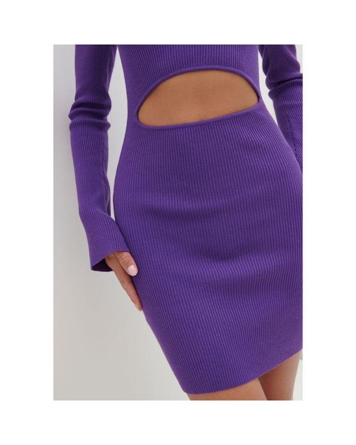 Pretty Lavish Purple Codey Cut Mini Dress