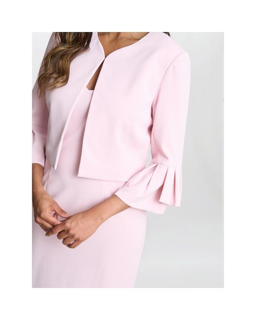 Gina Bacconi Pink Melissa Crepe Dress And Jacket