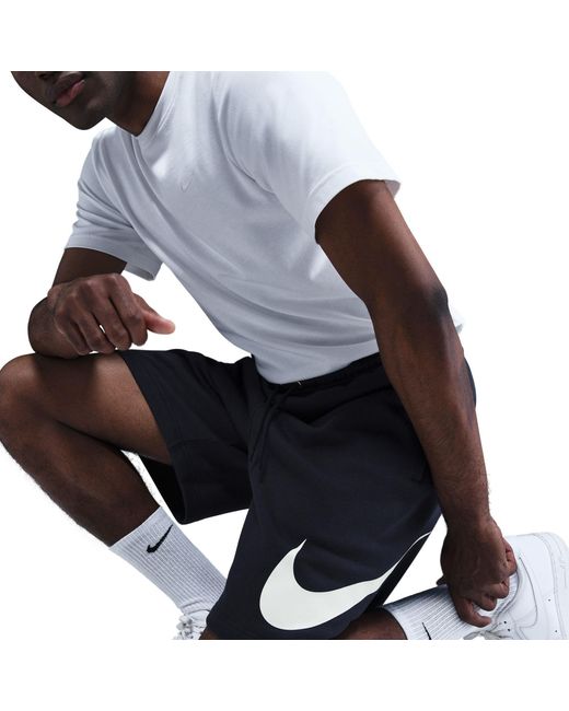 Nike Black Sportswear Club Graphic Shorts for men