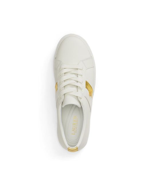 Ralph Lauren White Janson Leather Court Trainers