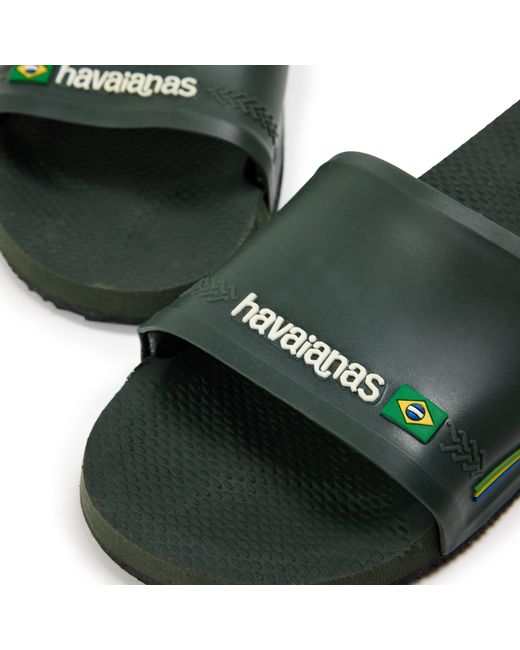 Havaianas Green Slide Brasil Flip Flops