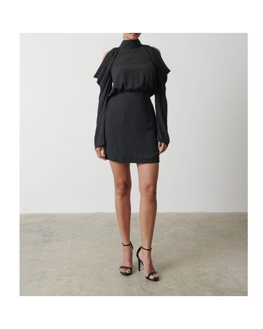 Pretty Lavish Black Rosie Cold Shoulder Mini Dress