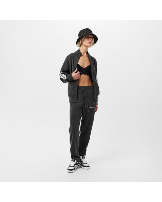 Palm Angels Gray Knitted Tracksuit Top