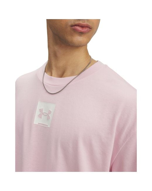 Under Armour Pink Heavyweight Sm Box Short Oversized Sleeve Prime Quartz for men