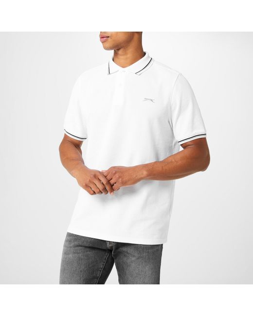 Slazenger 1881 White Tipped Polo Shirt for men