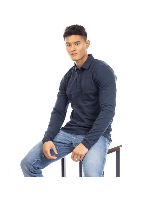 Peter Werth Blue Noaks Long Sleeve Polo Shirt for men