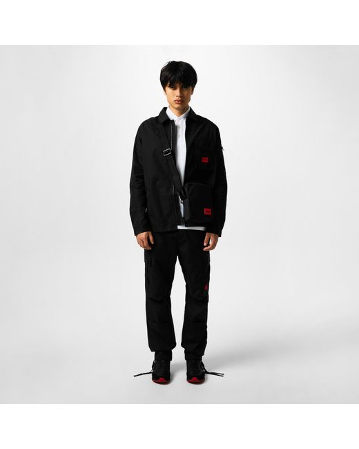 HUGO Black Ripstop Cargo Trousers for men