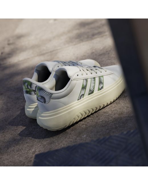 Adidas Natural Grand Court Platform Shoes