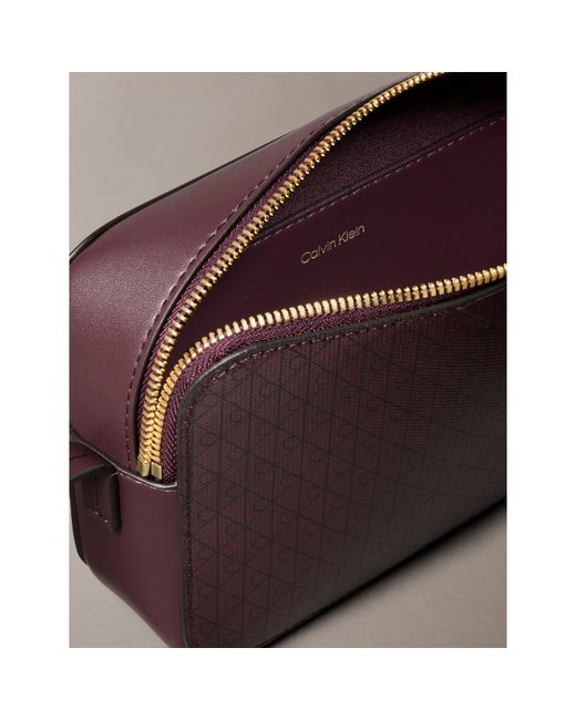 Calvin Klein Brown All Over Print Camera Bag