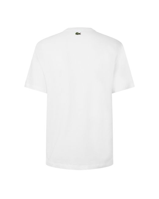 Lacoste White Large Croc Regular Fit T-Shirt for men