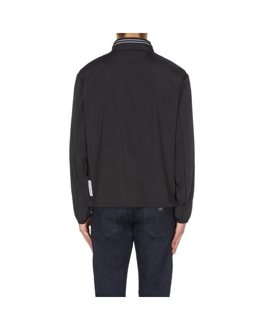 ARMANI EXCHANGE Black Patch Logo Long Sleeve Zip Harrington Jacket for men