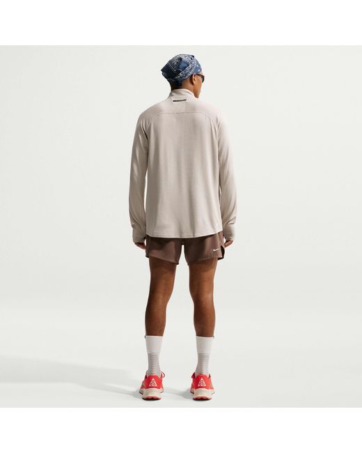 Nike Gray Trail Long Sleeve Running Top for men