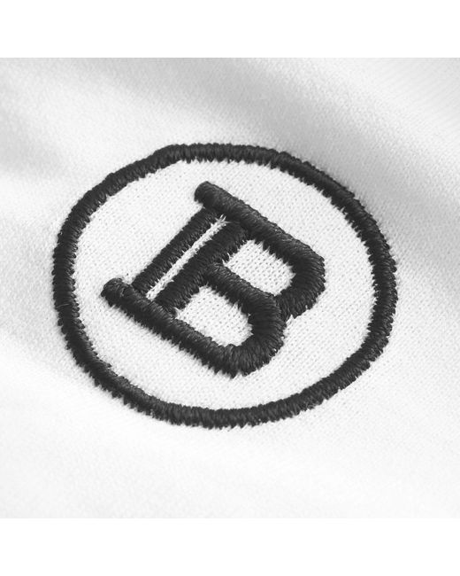 Balmain White Cotton Chest Logo T-Shirt for men