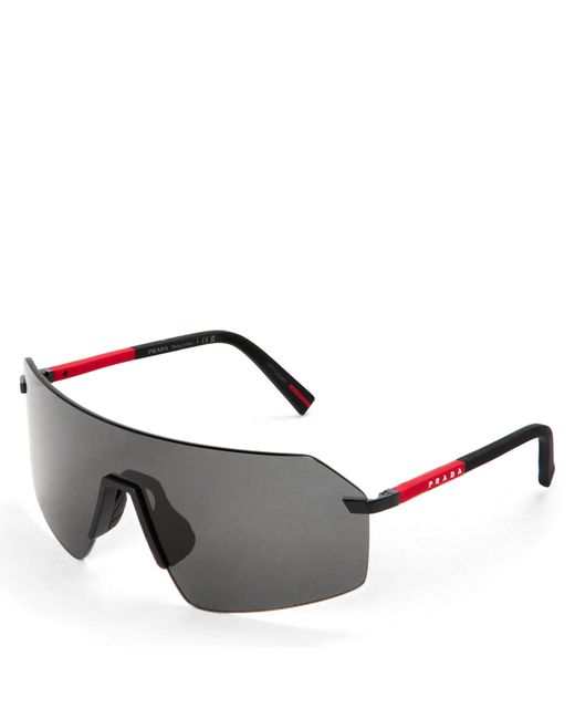 Prada Gray 0Ps B50S Shield Sunglasses for men